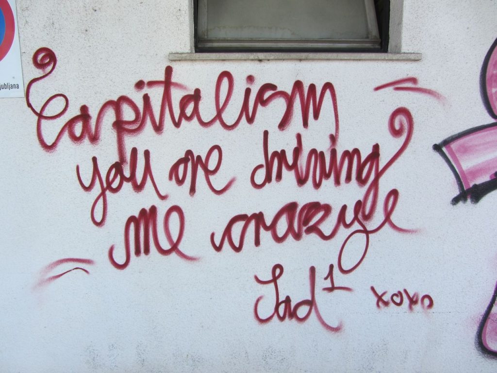 Grafit v bližini ljubljanske železniške postaje. Vir: blog Around the World in 365 Days